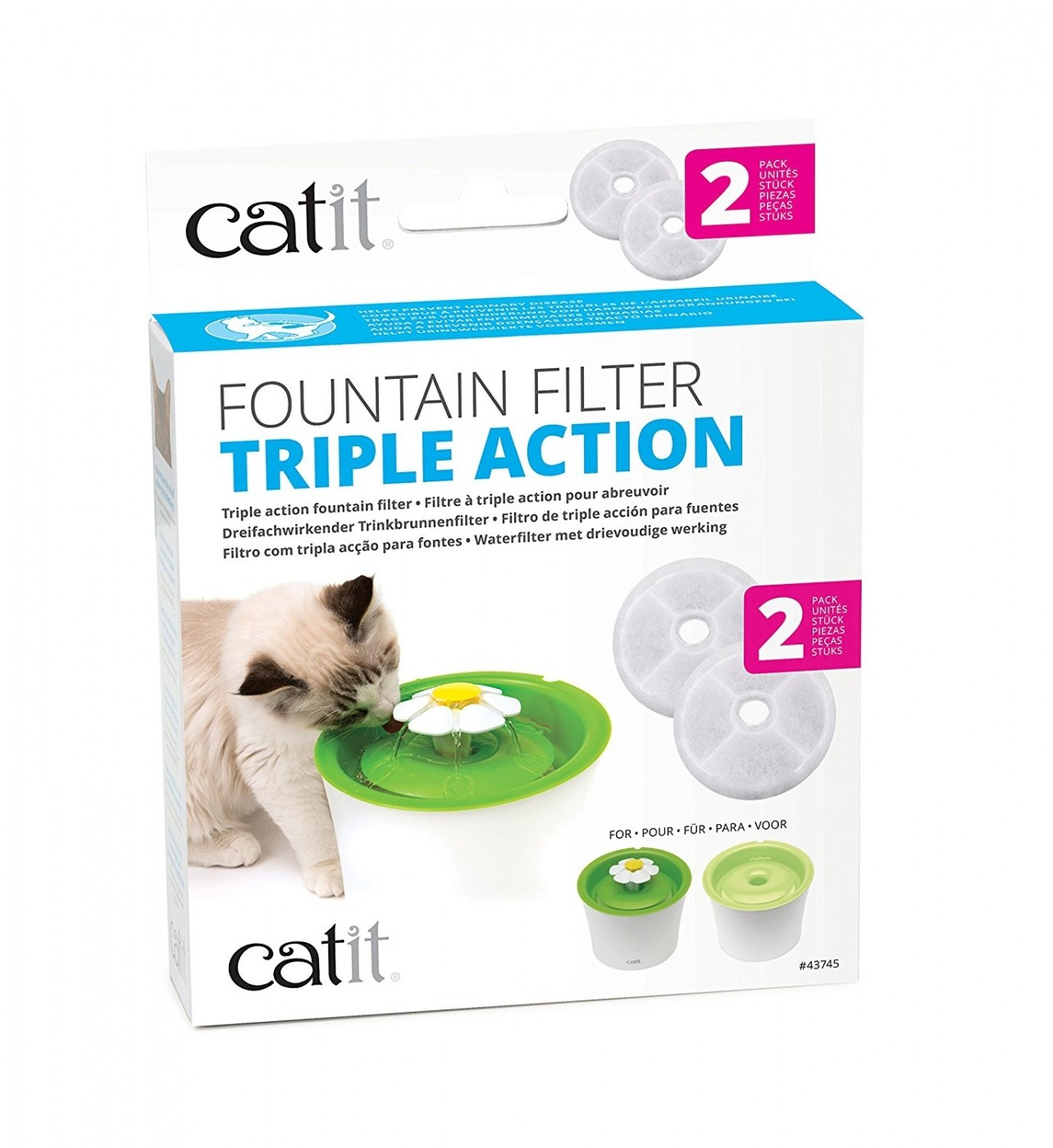 Filtro tripla acção para fonte de água Cat-it