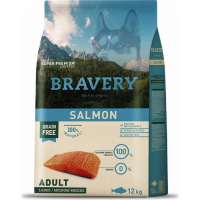 BRAVERY Adult Medium & Large Sans Céréales Saumon pour Chien de moyenne et grande taille