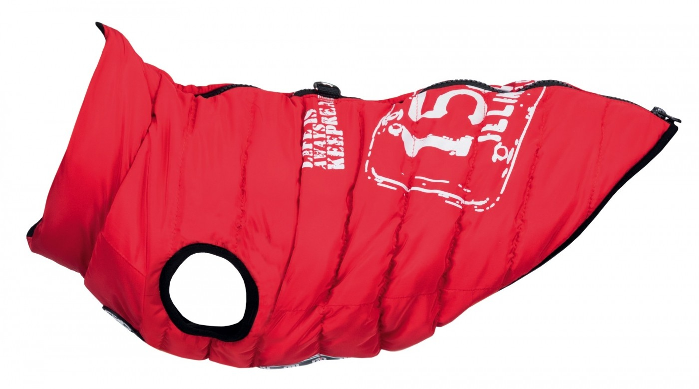 Abrigo para perros Saint-Malo Rojo con arnés integrado