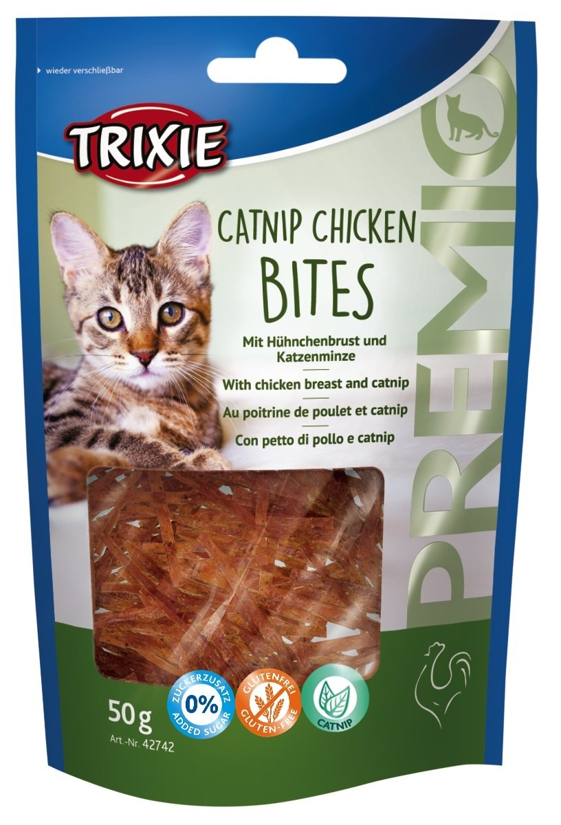 Snacks PREMIO met kip en kattengras voor volwassen katten