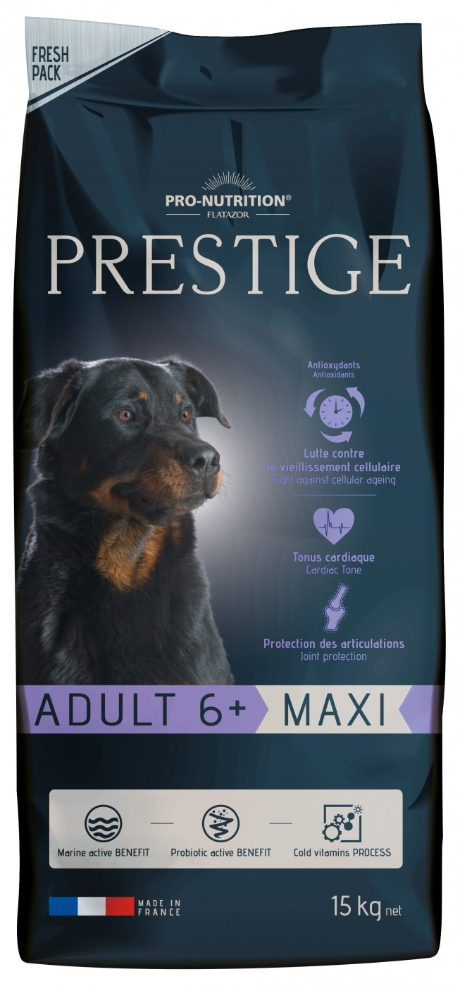 PRO-NUTRITION Flatazor PRESTIGE Adult Maxi 6+ con Pollame per Cani Senior di Taglia Grande