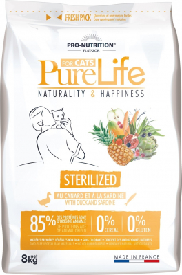 PRO-NUTRITION Pure Life Sans Céréales Sterilized pour Chat Adulte Stérilisé