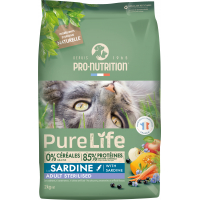 PRO-NUTRITION Pure Life Sans Céréales Sterilized à la Sardine pour Chat Adulte Stérilisé
