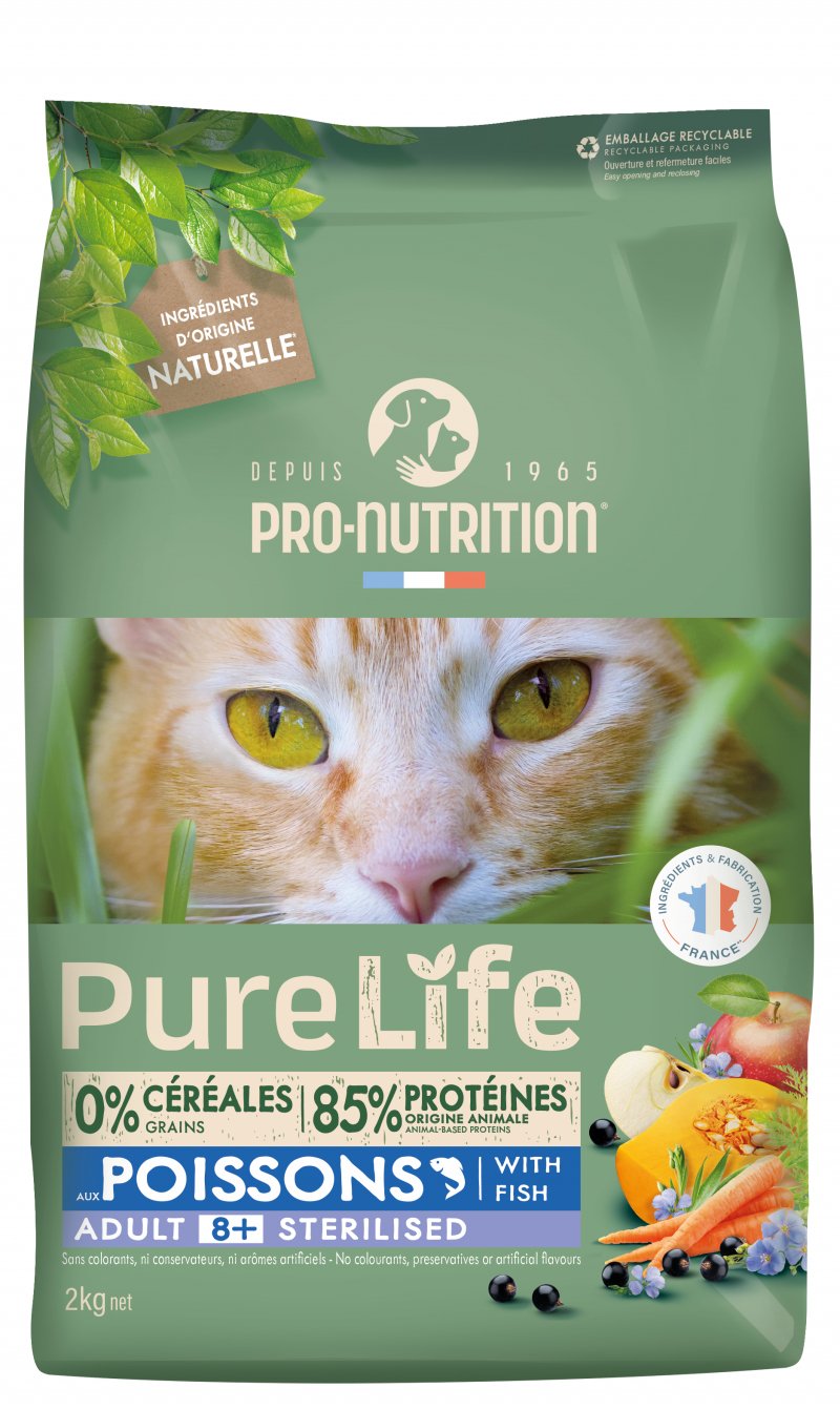 PRO-NUTRITION Flatazor Pure Life Senza Cereali Sterilized 8+ per Gatti Senior Sterilizzati