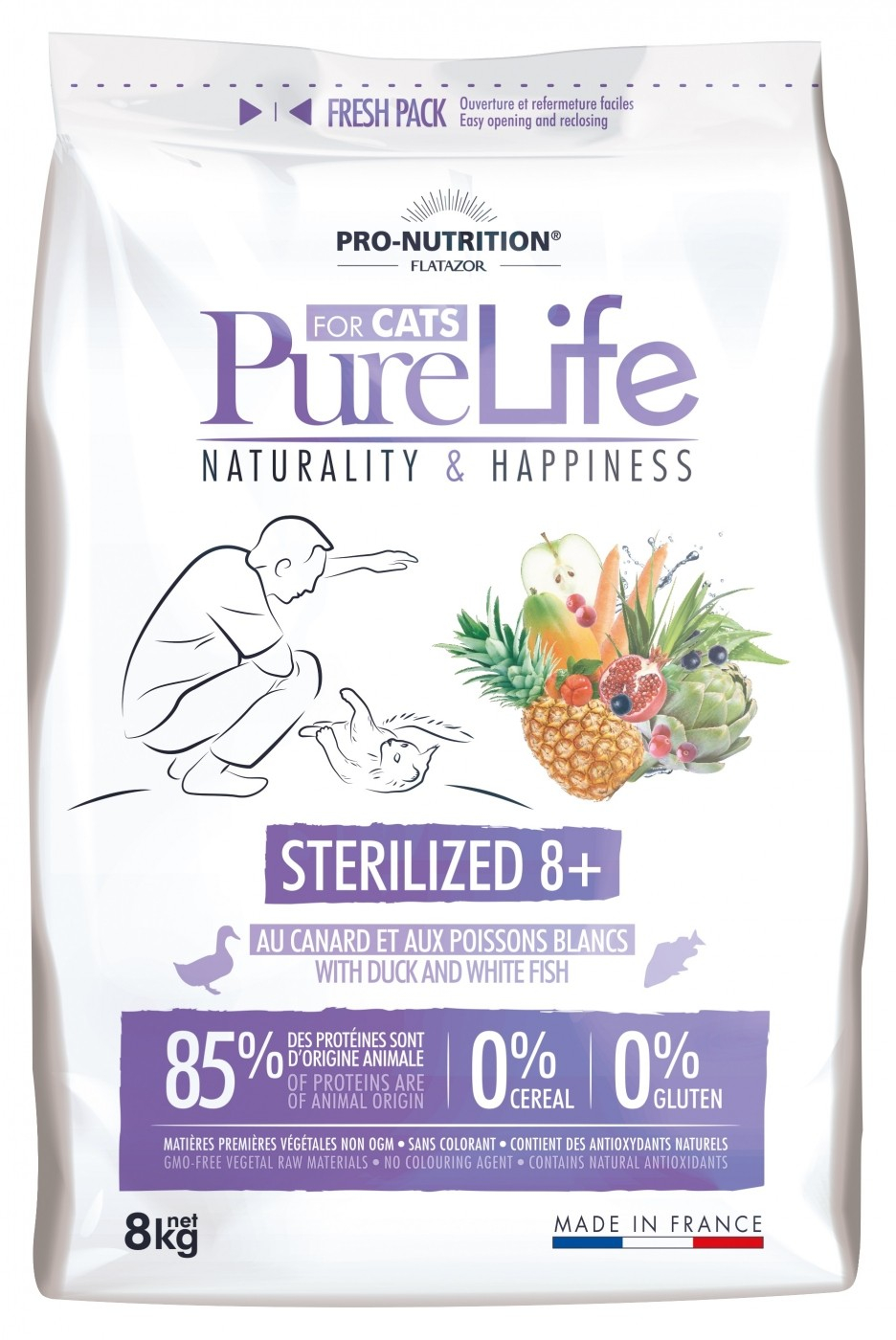 PRO-NUTRITION Flatazor Pure Life ohne Getreide 8+ für sterilisierte Seniorenkatzen