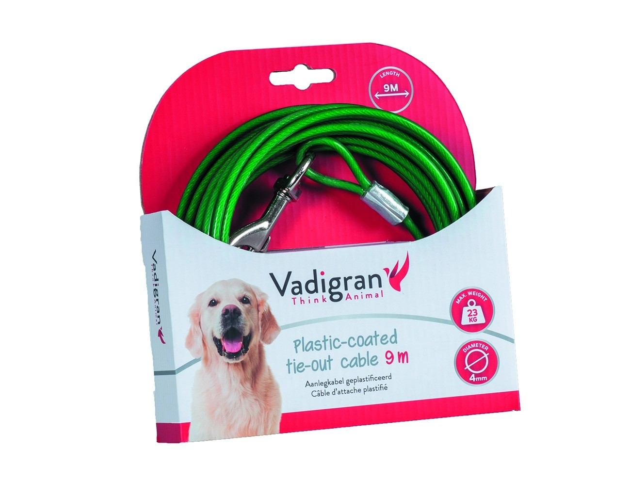 Cable d'attache gainée plastique pour chien