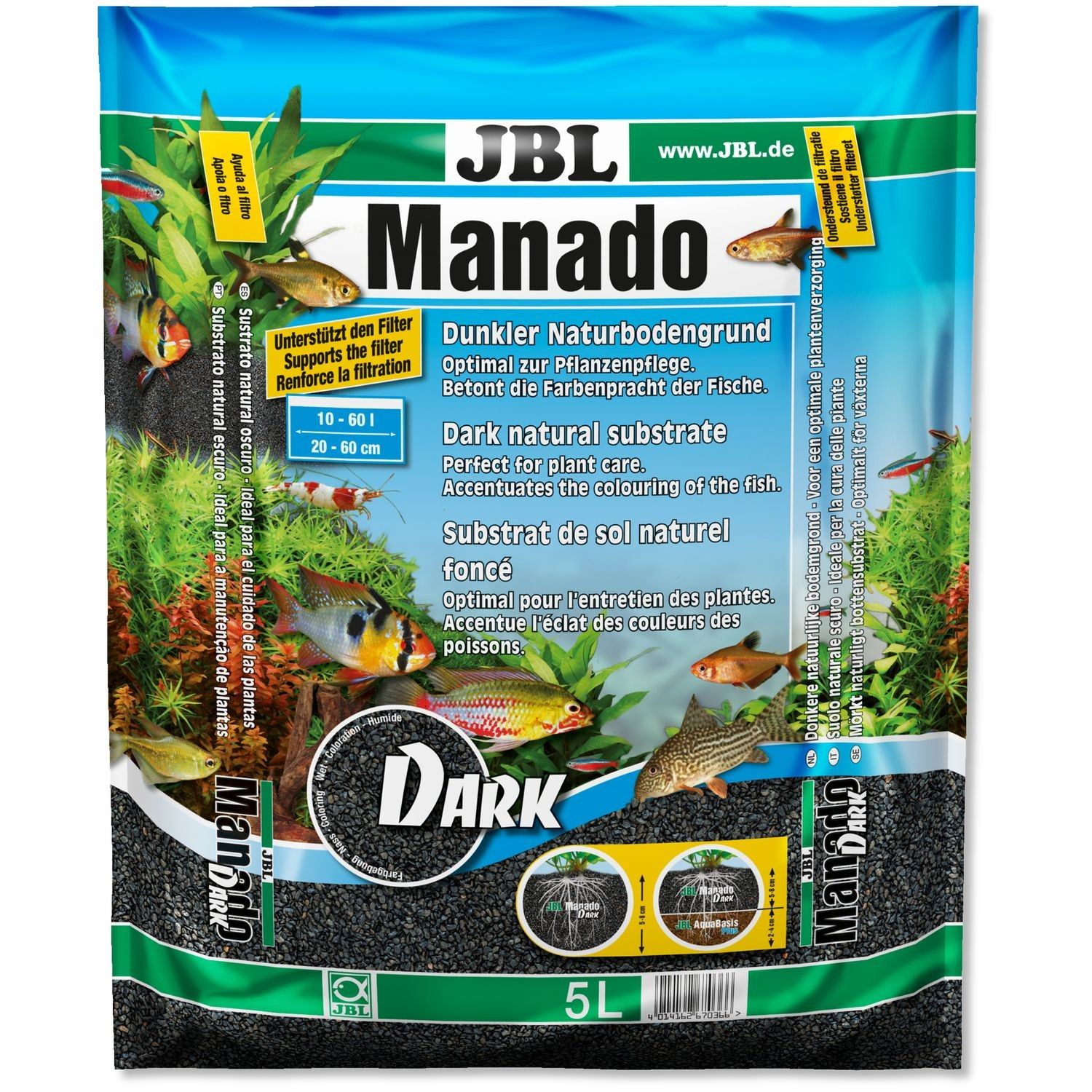 JBL Manado Dark bodem voor aquarium