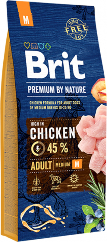 BRIT Premium By Nature Adult M para cão adulto de porte médio