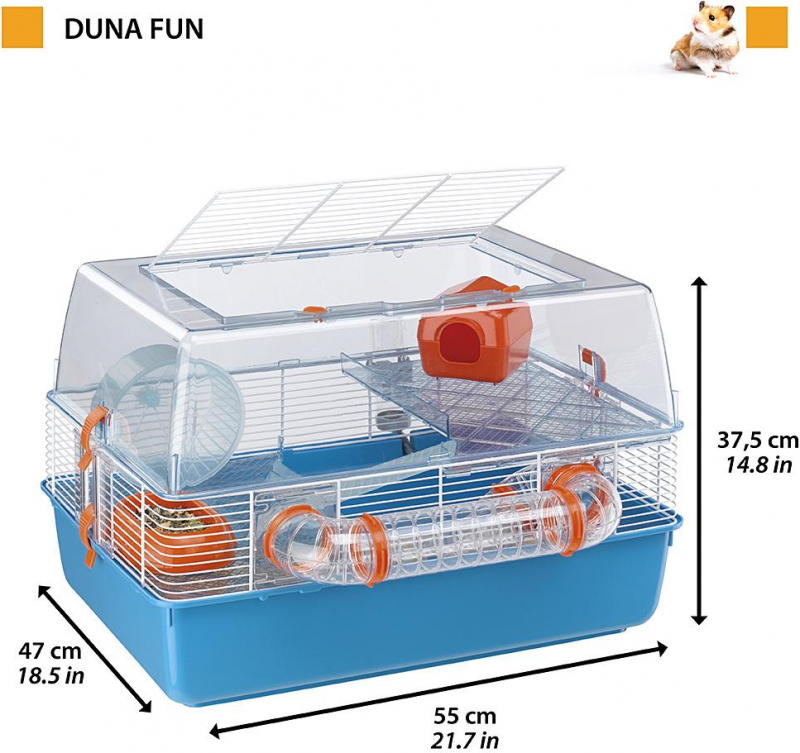 Cage pour petit rongeur - 55 cm - Duna Fun 