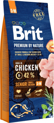 BRIT Premium By Nature Senior S+M pour Chien de petite et moyenne taille