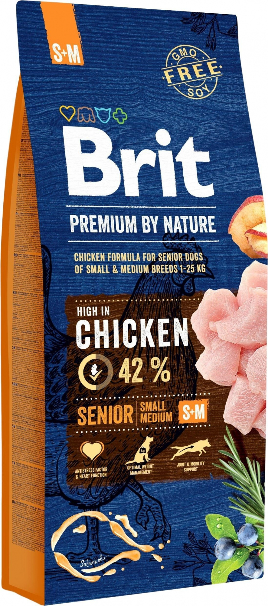 BRIT Premium By Nature Senior S+M - Ração seca para cão sénior de porte pequeno/médio