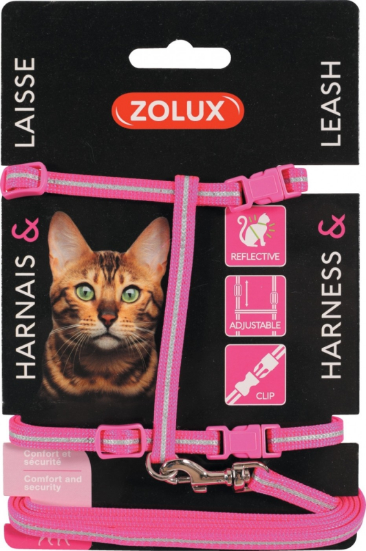 Kit sellerie laisse + harnais pour chat - Plusieurs couleurs 