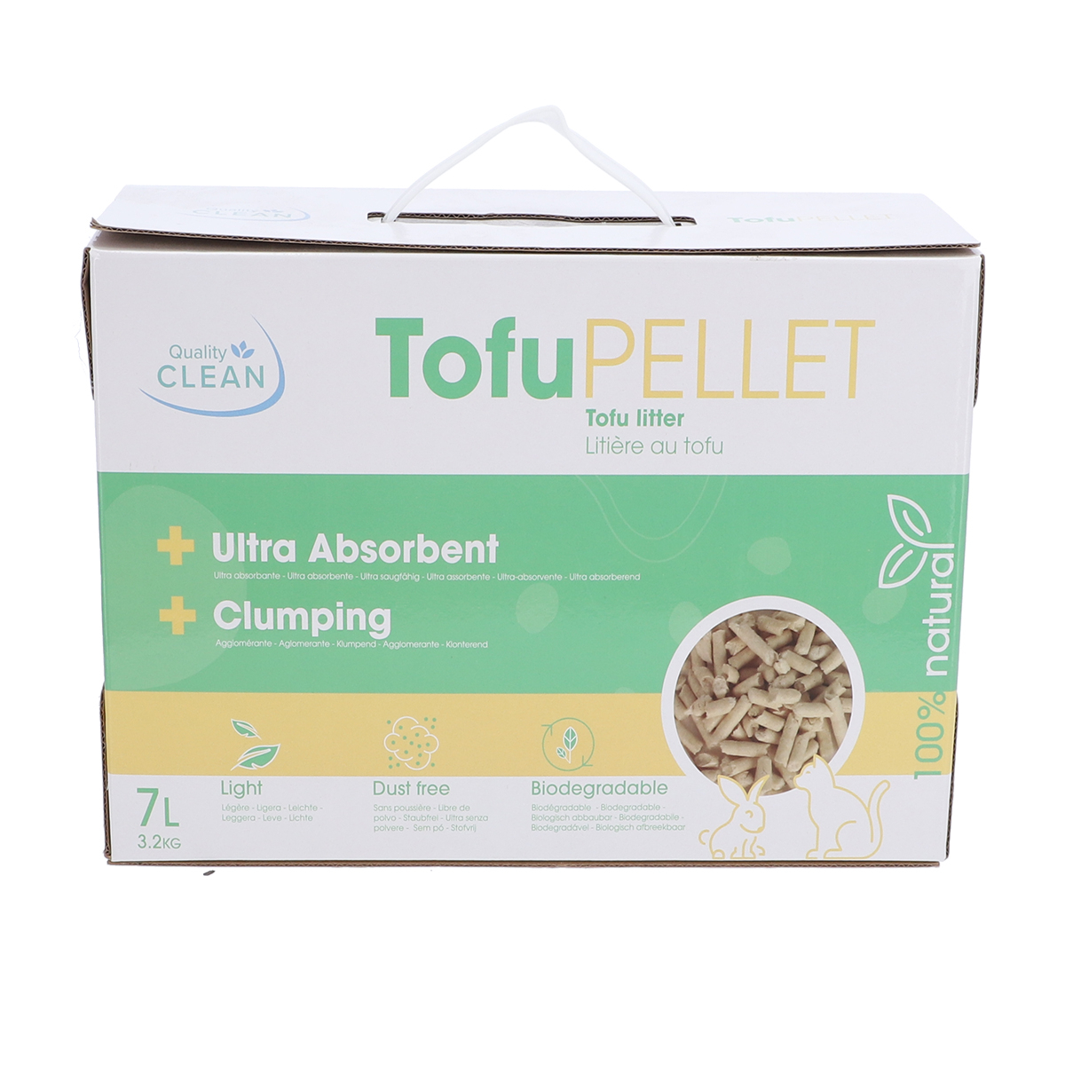 Lettiera vegetale agglomerante TofuPellets Quality Clean - 7L