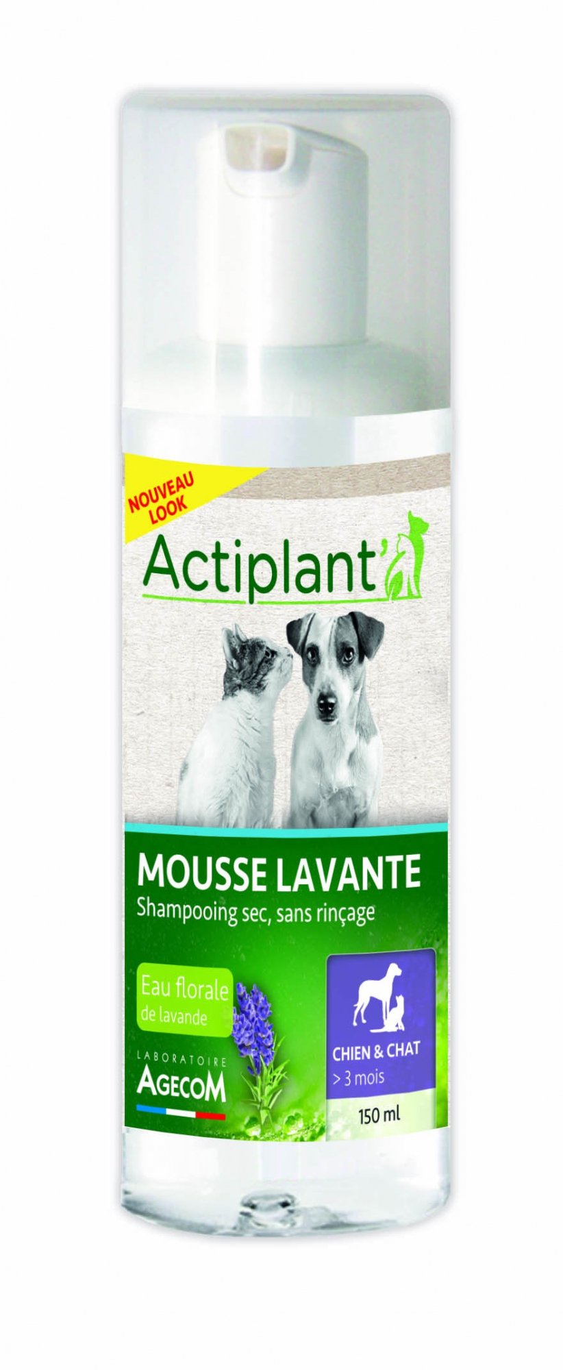 ACTI Shampooing sec Mousse Lavante pour animaux de compagnie