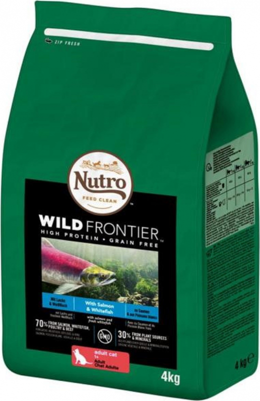NUTRO Wild Frontier Adult Saumon & Poisson Blanc Sans Céréales pour Chat Adulte