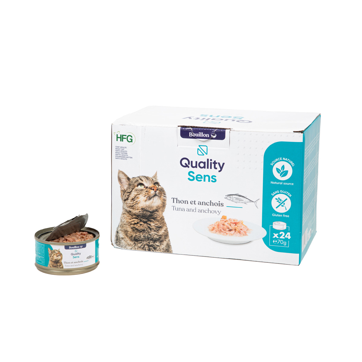 QUALITY SENS HFG Comida húmeda 100% Natural 70 g para Gatos y Gatitos, 6 recetas para escoger