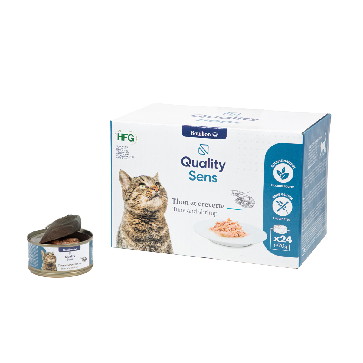 QUALITY SENS HFG Comida húmeda 100% Natural 70 g para Gatos y Gatitos, 6 recetas para escoger