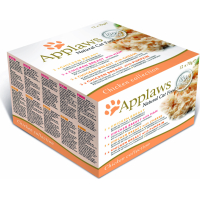 APPLAWS Pack de 12 Boîtes 70g en bouillon pour chat adulte 70g - 3 saveurs