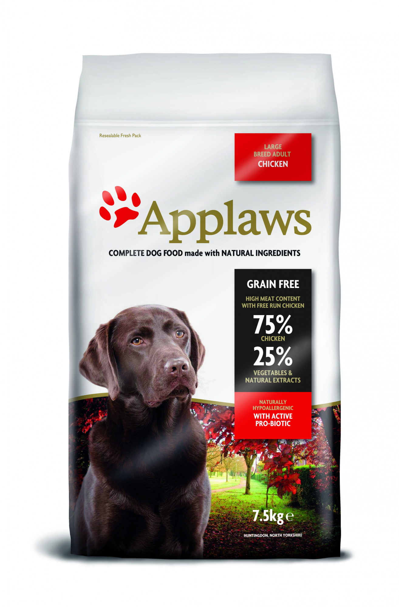 APPLAWS - Ração seca sem cereais de frango para cão adulto de grande porte