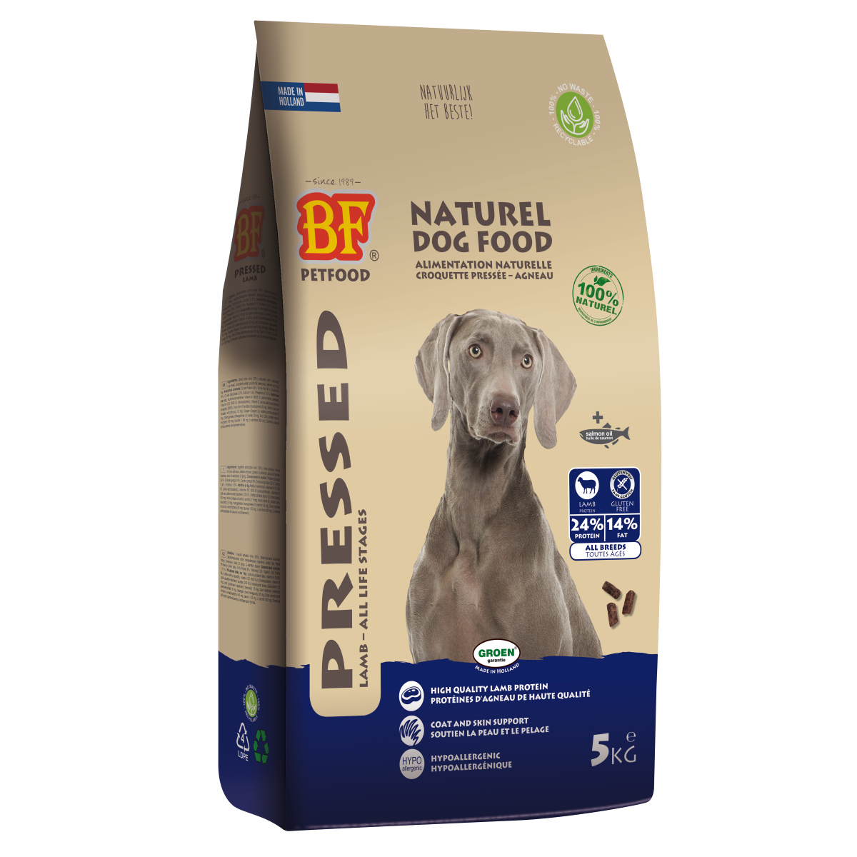 BF PETFOOD - BIOFOOD gepresstes Trockenfutter Adult 24/14 mit Lamm für empfindliche oder anspruchsvolle Hunde