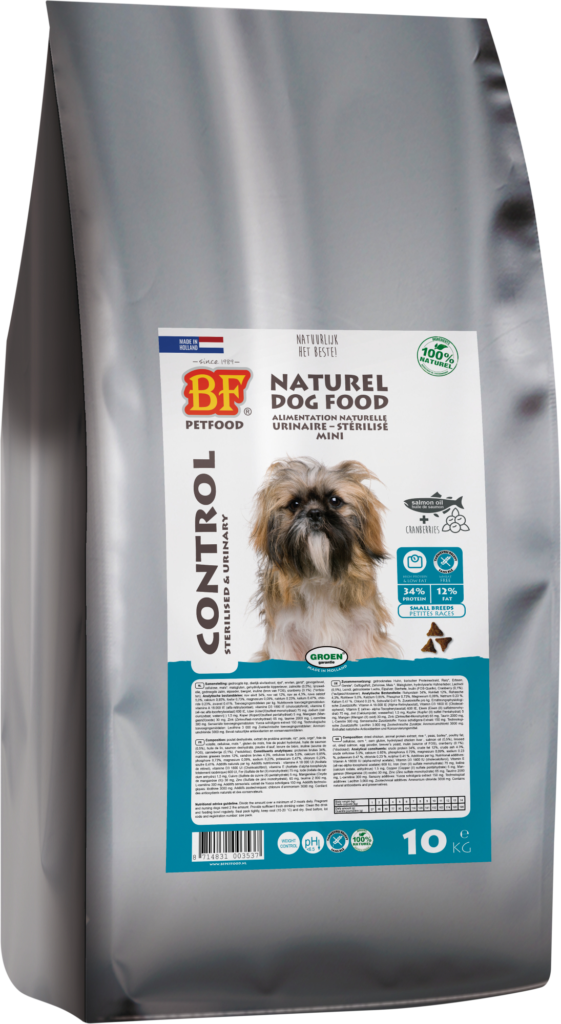 BIOFOOD Mini Control 34/12 per Cani Adulti di Taglia Piccola in Sovrappeso o Sterilizzati