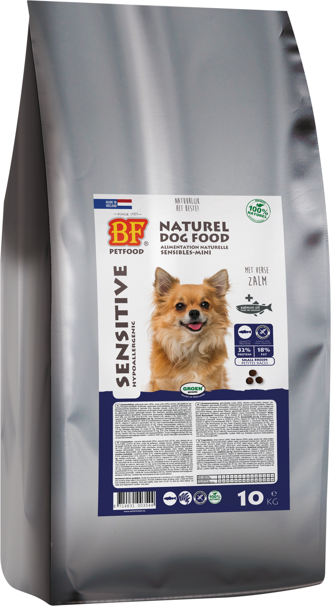 BIOFOOD MINI Sensitive 32/18 Sin Cereales para Perro Adulto de Tamaño Pequeño Sensible