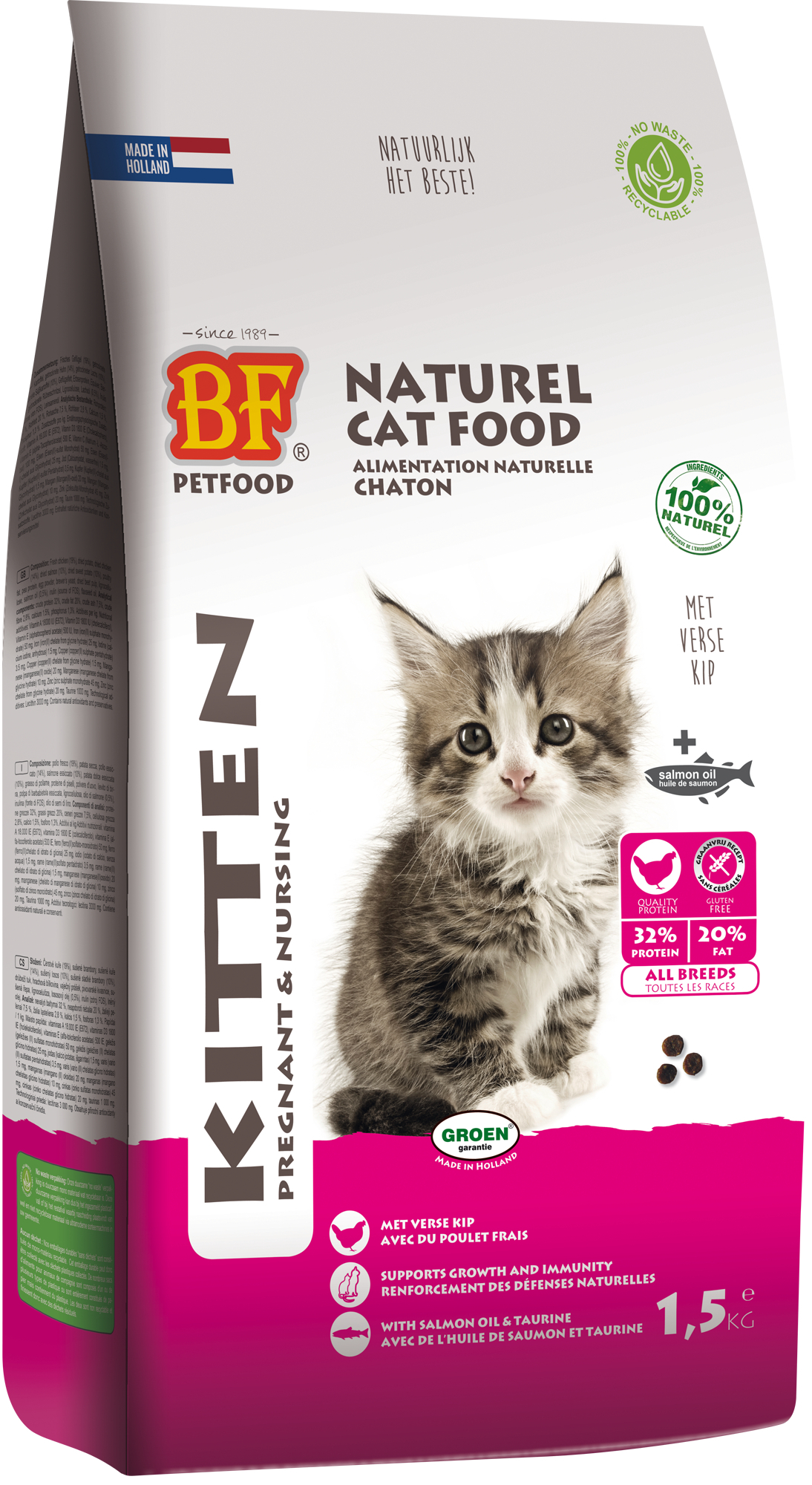 BIOFOOD Kitten Crocchette 100% Naturali al Tacchino per Gattini