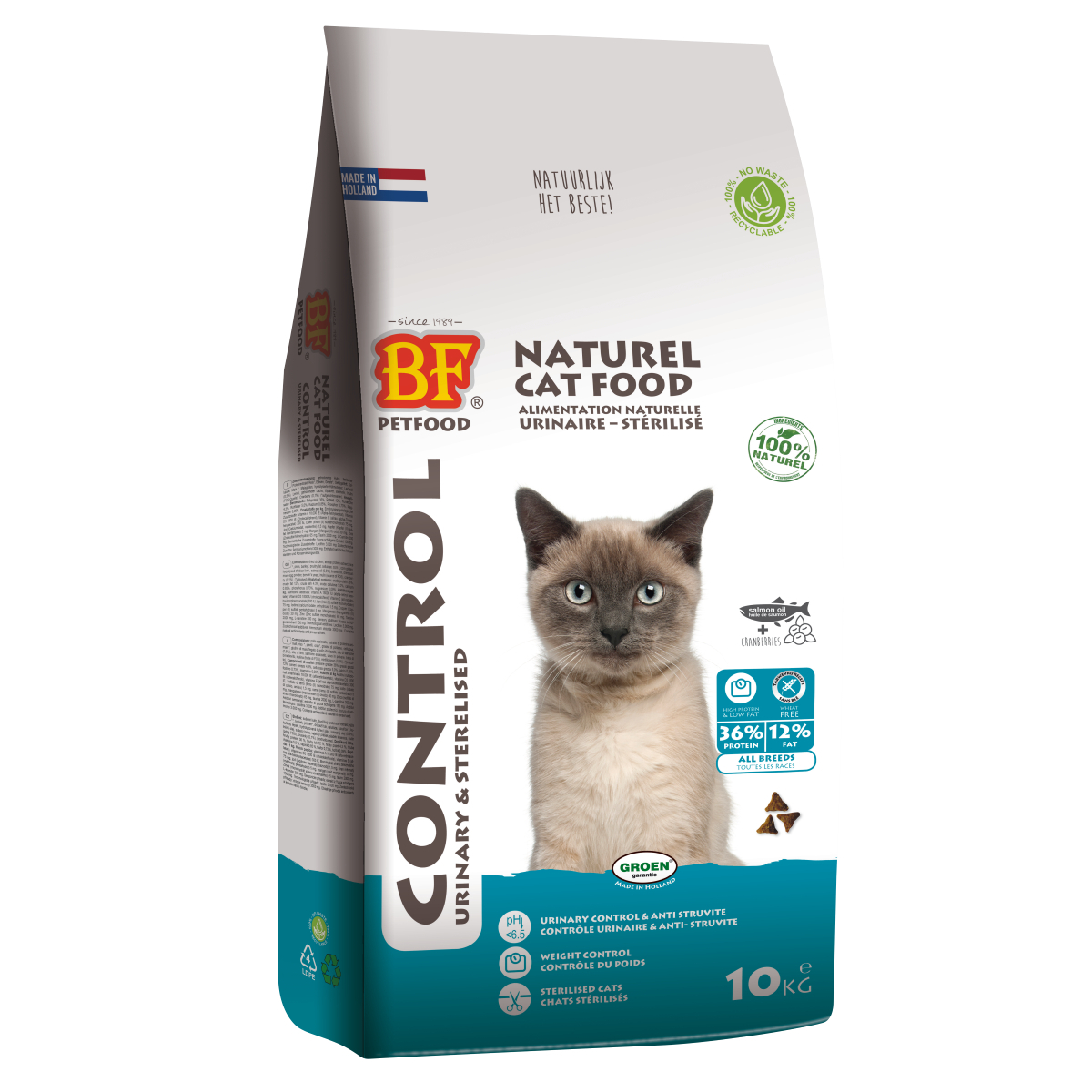 BIOFOOD Control 100% Natuurlijk kattenvoer voor volwassen gesteriliseerde katten of met overgewicht
