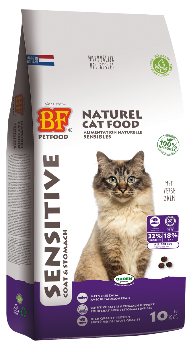 BF PETFOOD - BIOFOOD Sensitive Ração seca sem cereais para gato adulto sensível