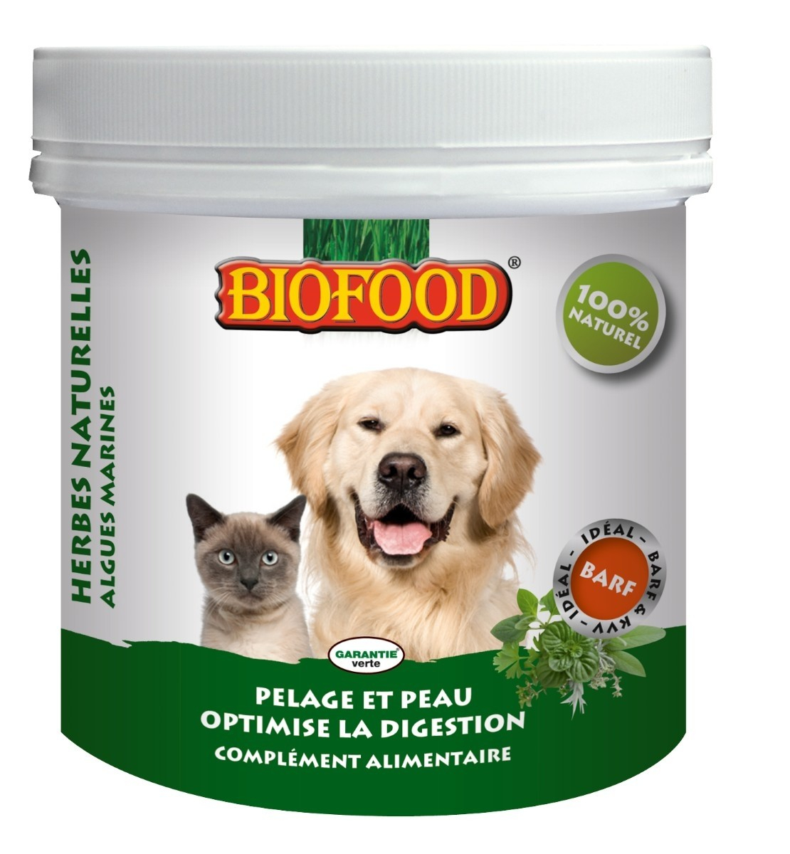 BIOFOOD Nahrungsergänzungsmittel Allgemeine Gesundheit mit Pflanzen für Hunde und Katzen