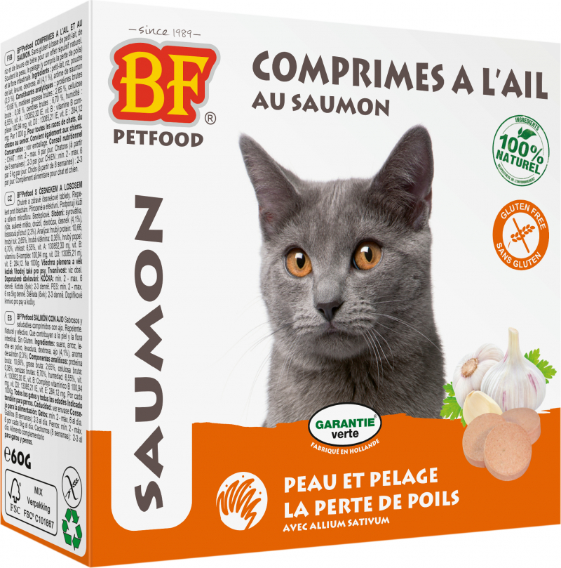 BF PETFOOD - BIOFOOD Chat Comprimés d'origine Naturelle Peau et pelage - 2 Saveurs