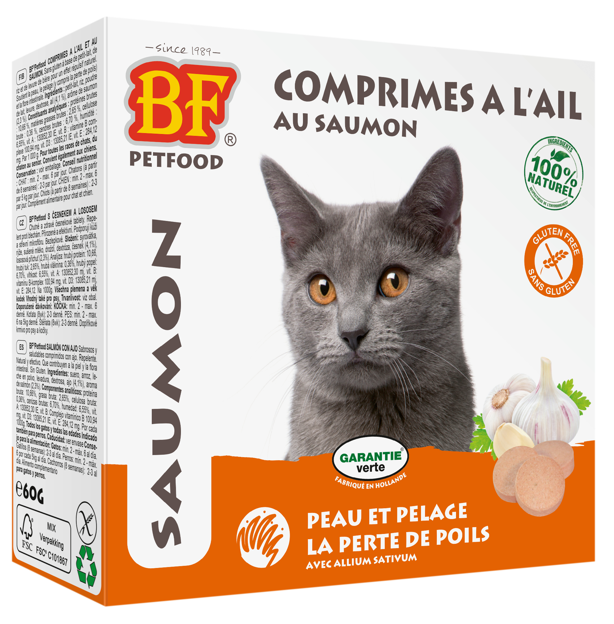 BF PETFOOD - BIOFOOD Chat Comprimés d'origine Naturelle Peau et pelage - 2 Saveurs