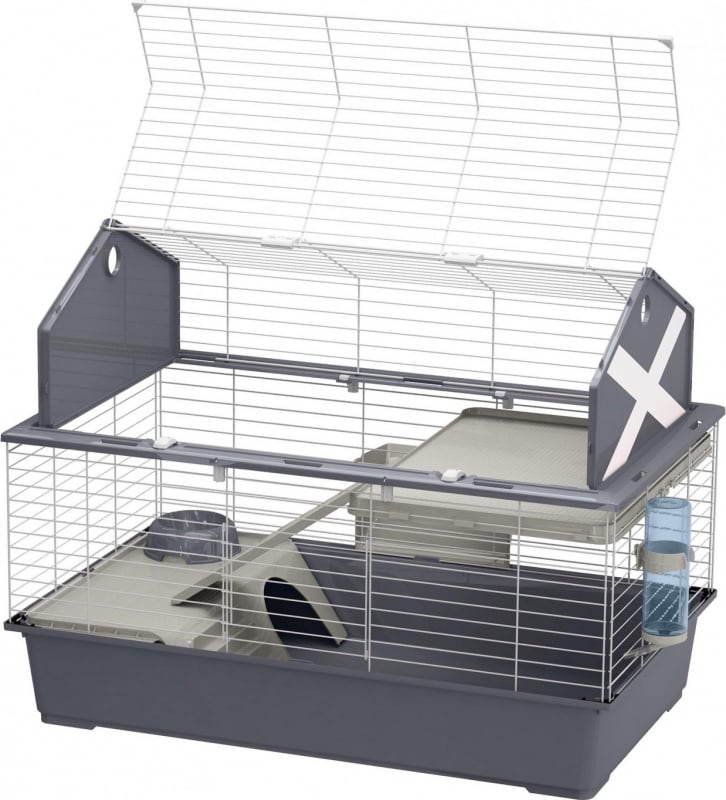 Cage pour cochons d'inde ou lapins gris - de 78 à 119 cm - Ferplast Barn plusieurs tailles disponibles 