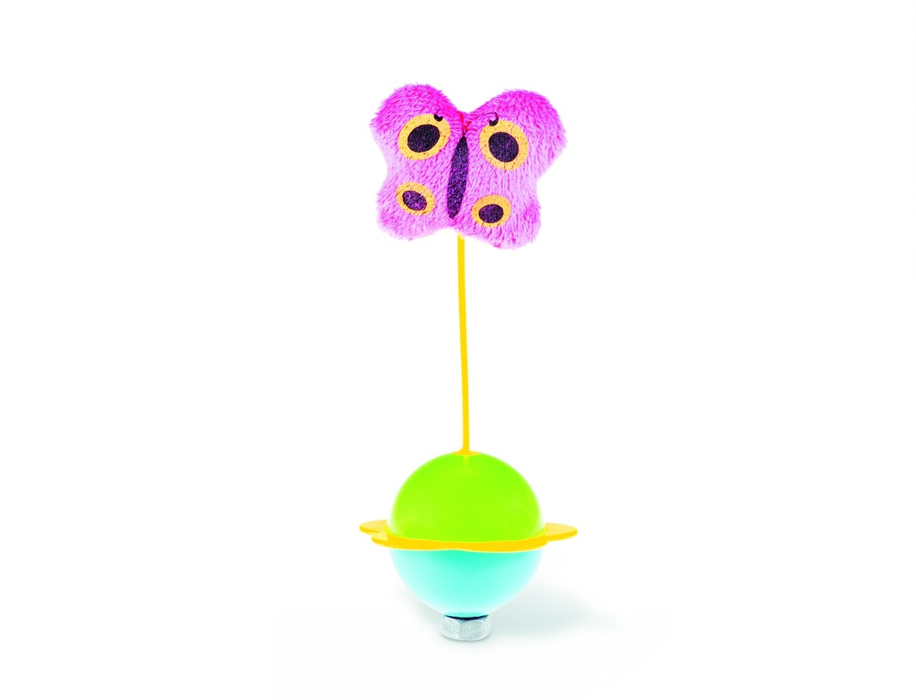 Brinquedo gato flor oscilante com borboleta 15 cm