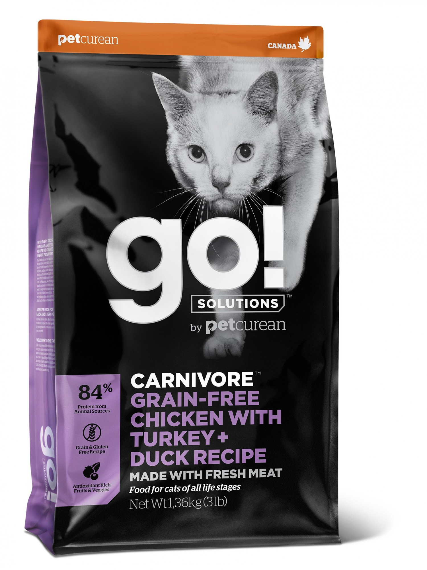 PETCUREAN GO! Cat Fit + Free Senza Cereali per Gatti e Gattini