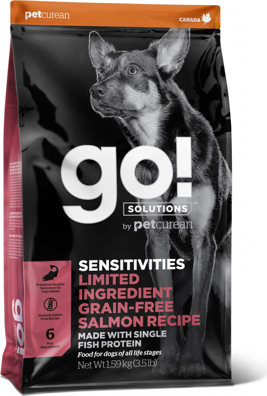PETCUREAN GO! Dog Sensitivity + Shine LID Senza Cereali al Salmone per Cani e Cuccioli Sensibili
