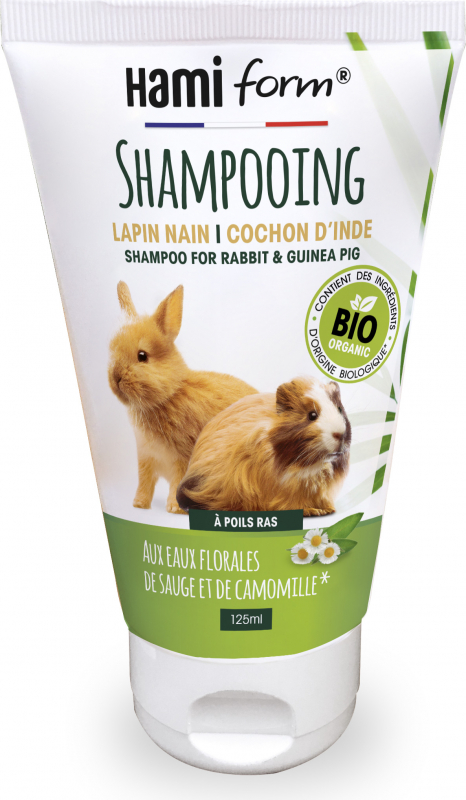 Hamiform spülfreies Shampoo für Zwergkaninchen und Meerschweinchen mit Blütenwasser aus Salbei und Kamille BIO
