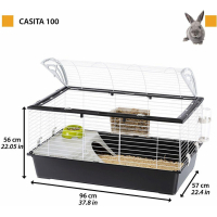 Cage pour lapin et cobaye - 96 cm - Ferplast Casita 100 
