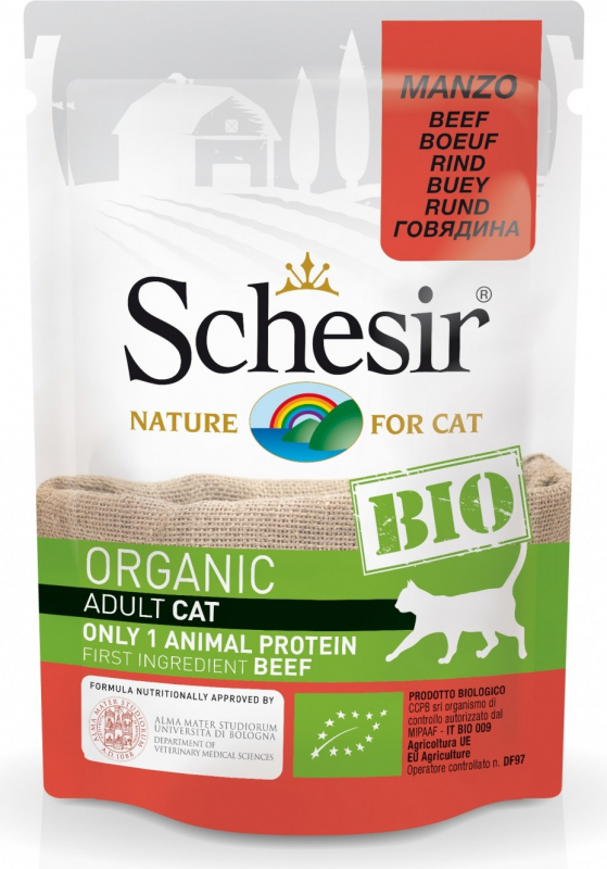 SCHESIR Bio Adult Ohne Getreide 85gr für Katzen und Kitten - 4 Geschmacksrichtungen