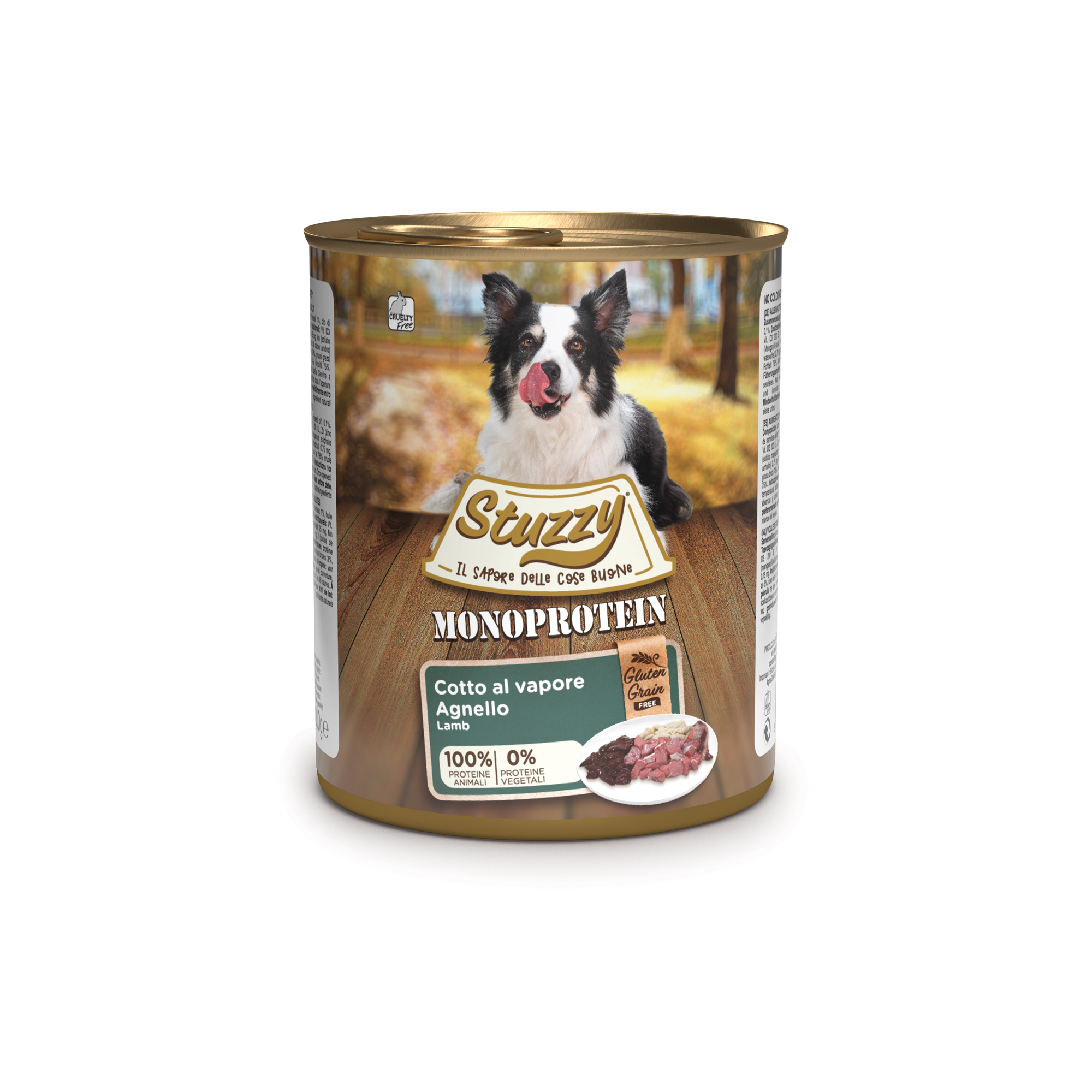 Paté sem cereais STUZZY Monoprotein 800g para cães adultos - 5 sabores à escolha