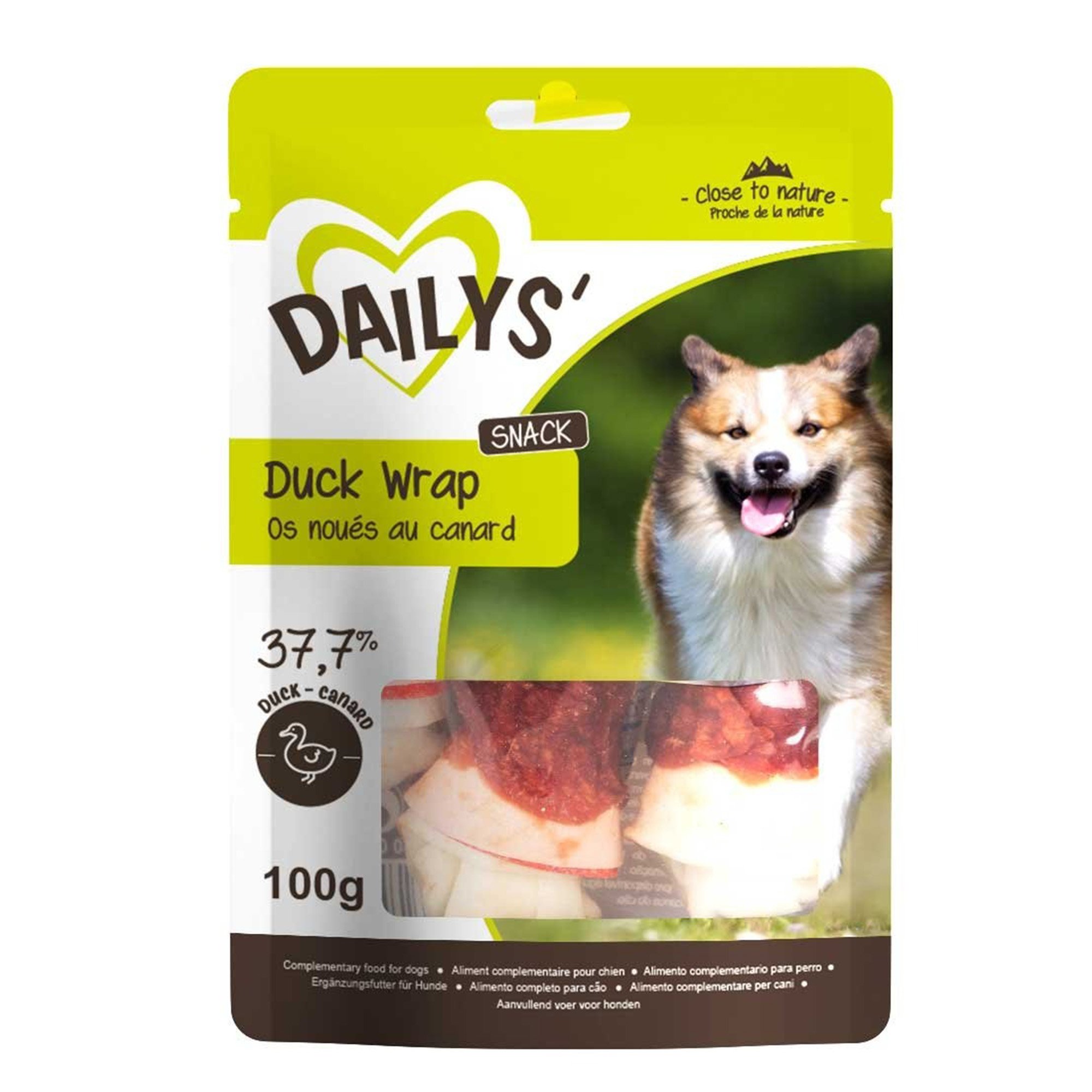 DAILYS Duck WRAP - 3 Kauknochen mit Ente für Hunde