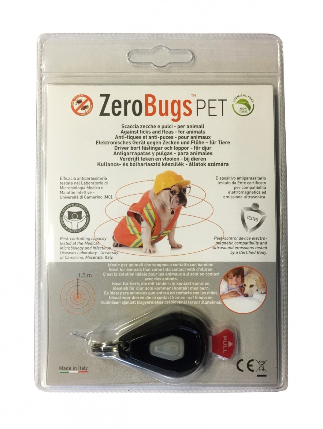 Medalhão​​​​​​​ anti-carraças e anti-pulgas Zerobugs