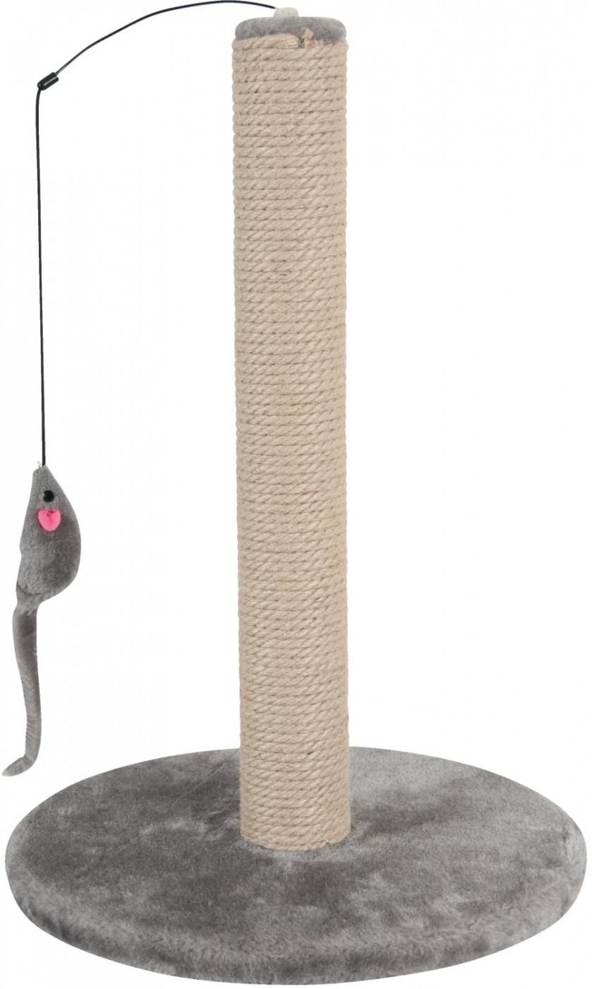 Poste arranhador cinzento com rato pendurado - vários tamanhos