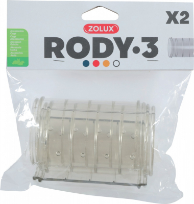 Pack de 2 tubes droit pour cages Rody3 gris transparent