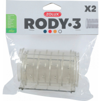 Pack de 2 tubes droit pour cages Rody3 gris transparent