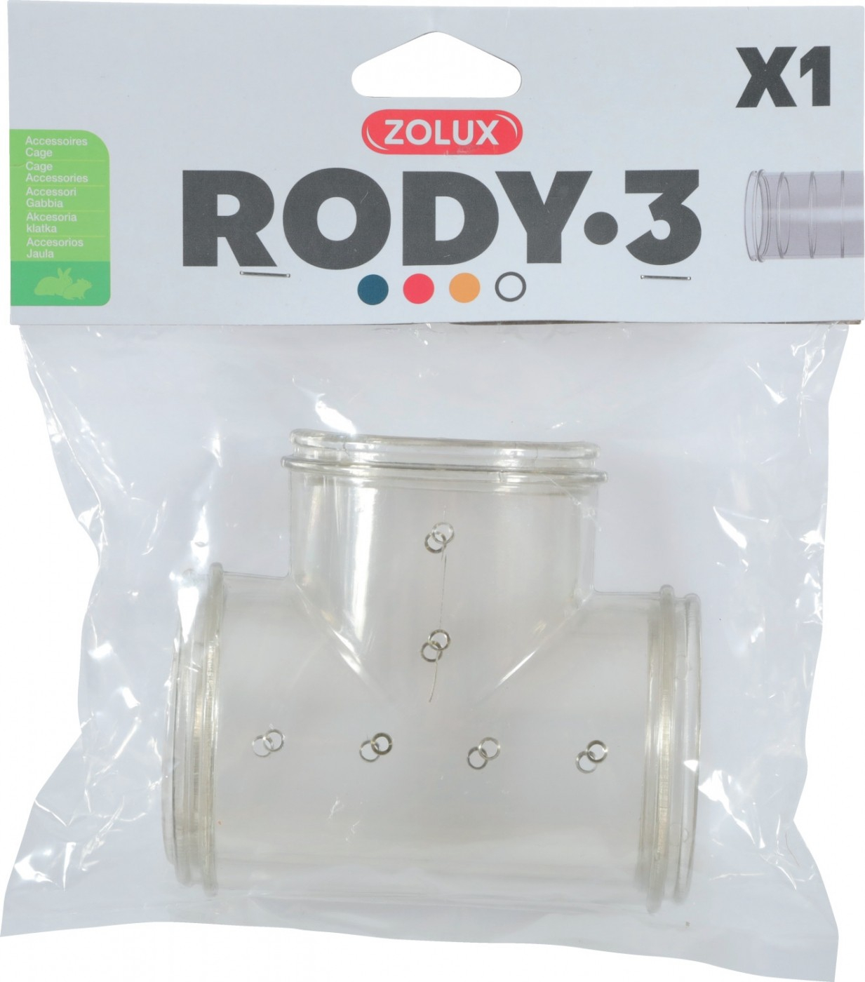 T-Rohr für Rody3 Käfige transparent grau