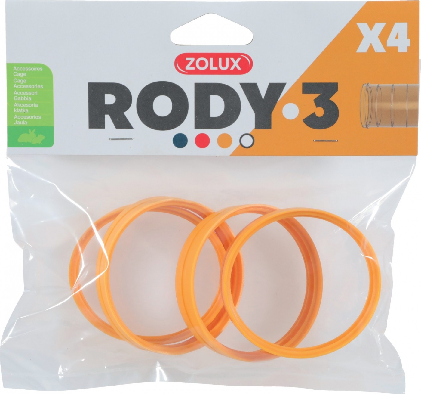 Set van 4 verbindingsringen voor Rody3 kooien - diverse kleuren