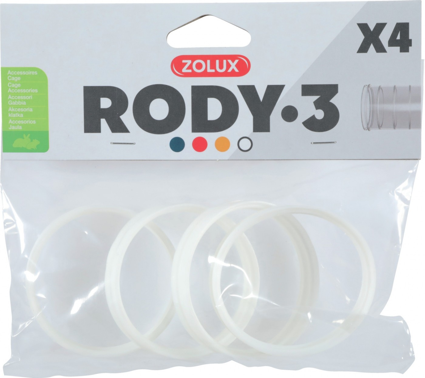 Confezione di 4 anelli di collegamento per gabbie Rody3 - diversi colori