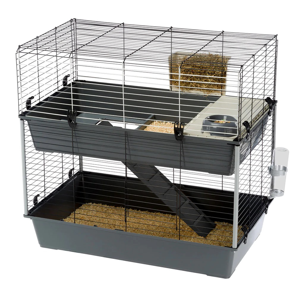 Cage Double pour lapin et cobaye - 99 cm - Ferplast Rabbit 100