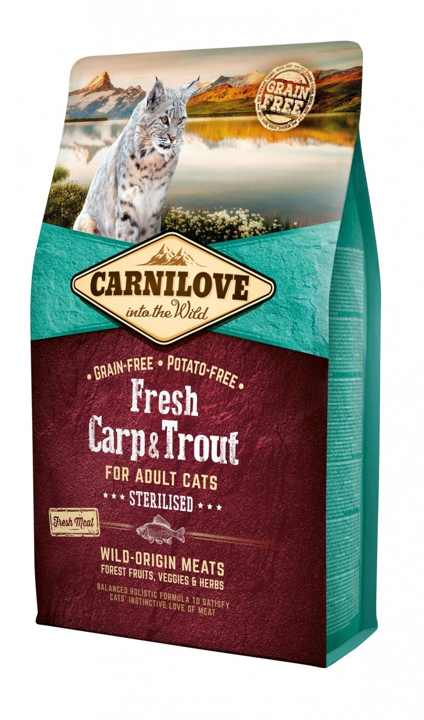 CARNILOVE FRESH Pienso para gatos adultos Carpa y Trucha frescas